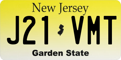 NJ license plate J21VMT