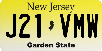 NJ license plate J21VMW