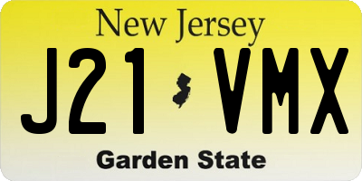 NJ license plate J21VMX
