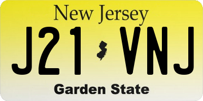 NJ license plate J21VNJ