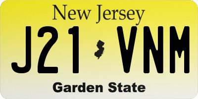 NJ license plate J21VNM