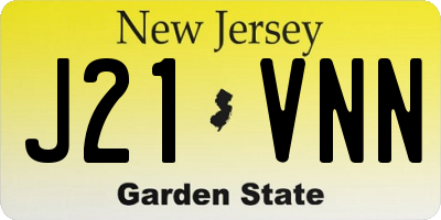 NJ license plate J21VNN