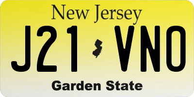 NJ license plate J21VNO