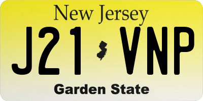 NJ license plate J21VNP