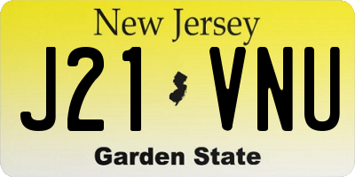 NJ license plate J21VNU