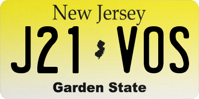 NJ license plate J21VOS