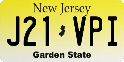 NJ license plate J21VPI