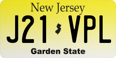 NJ license plate J21VPL