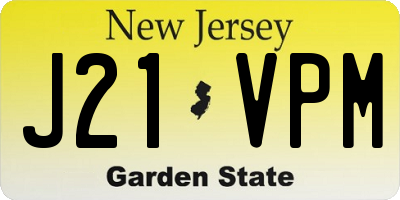 NJ license plate J21VPM