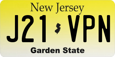 NJ license plate J21VPN