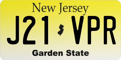 NJ license plate J21VPR