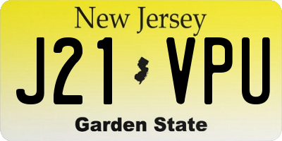 NJ license plate J21VPU