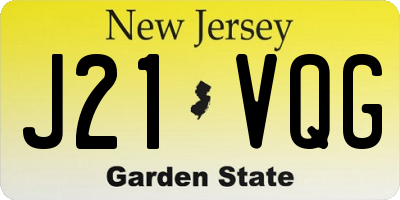 NJ license plate J21VQG