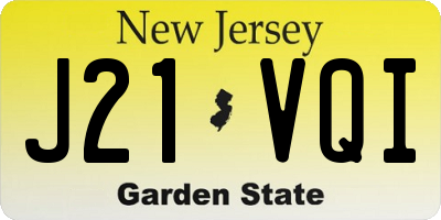 NJ license plate J21VQI