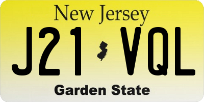 NJ license plate J21VQL