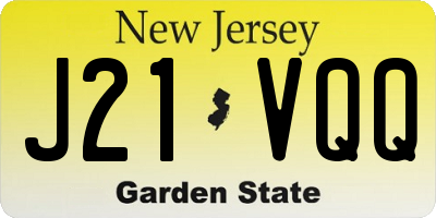NJ license plate J21VQQ