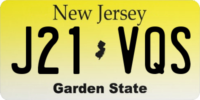 NJ license plate J21VQS