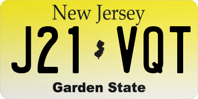NJ license plate J21VQT