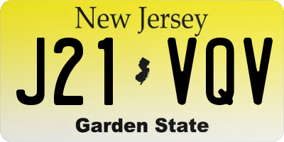NJ license plate J21VQV