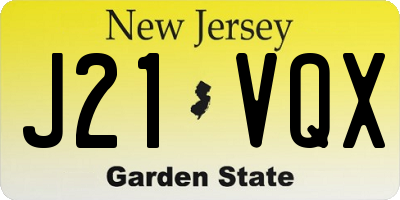 NJ license plate J21VQX