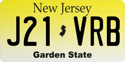 NJ license plate J21VRB