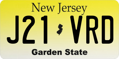 NJ license plate J21VRD