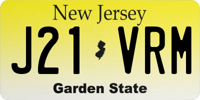 NJ license plate J21VRM