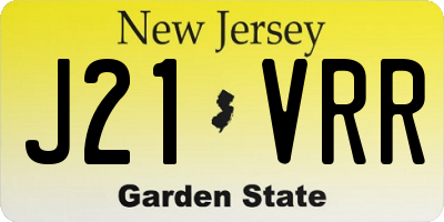 NJ license plate J21VRR