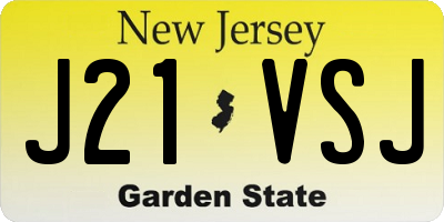 NJ license plate J21VSJ