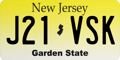 NJ license plate J21VSK