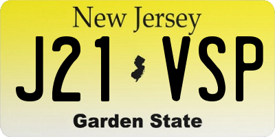 NJ license plate J21VSP