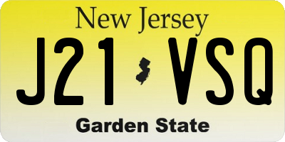NJ license plate J21VSQ