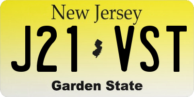NJ license plate J21VST