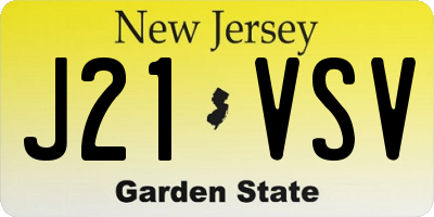 NJ license plate J21VSV