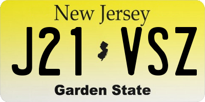 NJ license plate J21VSZ