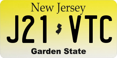 NJ license plate J21VTC