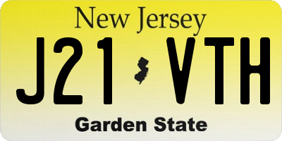 NJ license plate J21VTH