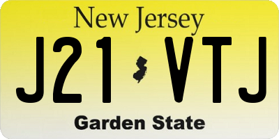 NJ license plate J21VTJ