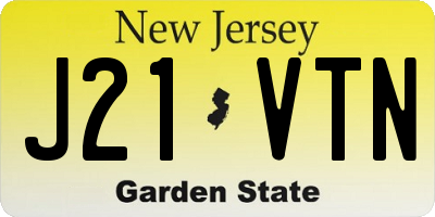 NJ license plate J21VTN