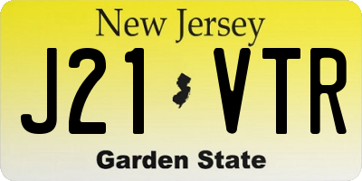 NJ license plate J21VTR