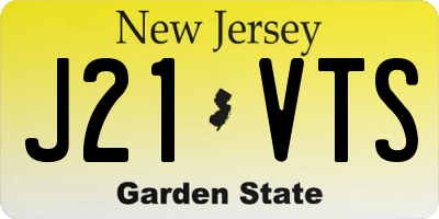 NJ license plate J21VTS