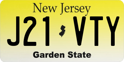 NJ license plate J21VTY