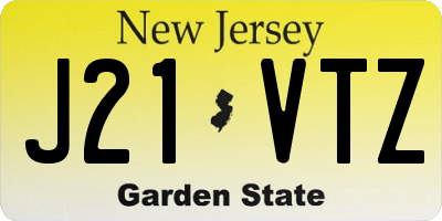NJ license plate J21VTZ