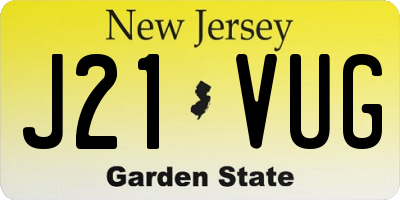 NJ license plate J21VUG