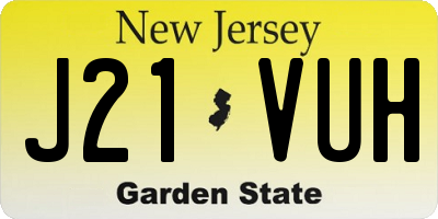 NJ license plate J21VUH