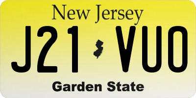 NJ license plate J21VUO