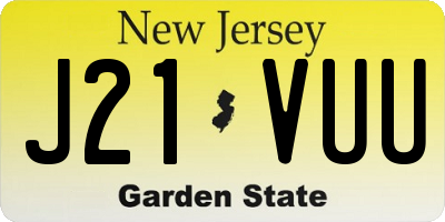 NJ license plate J21VUU