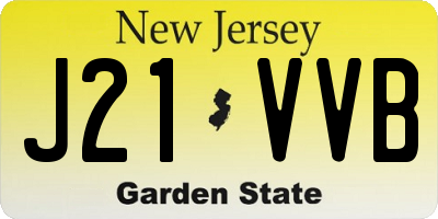 NJ license plate J21VVB