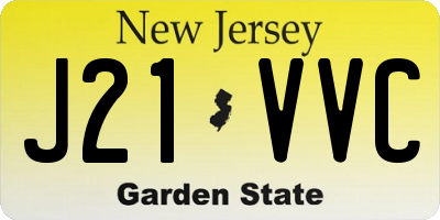 NJ license plate J21VVC
