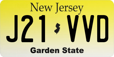 NJ license plate J21VVD